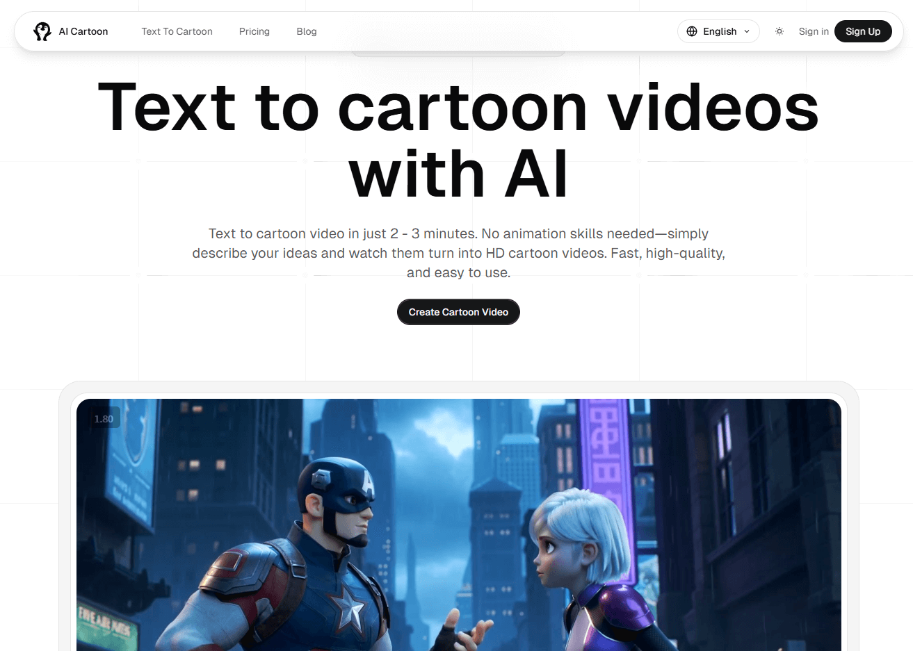 Text to cartoon videos logo